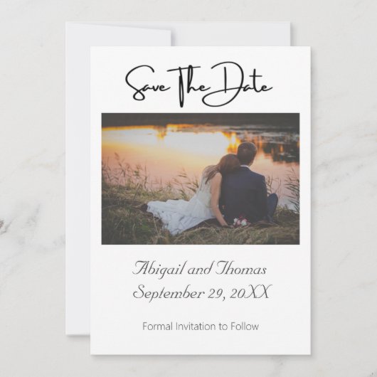 Foto formeel elegant modern trendy chic save the date (Voorkant)