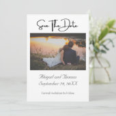 Foto formeel elegant modern trendy chic save the date (Staand voorkant)