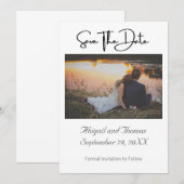 Foto formeel elegant modern trendy chic save the date (Voorkant / Achterkant)