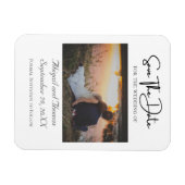 Foto formeel elegant trendy moderne Save The Date Magneet (Horizontaal)