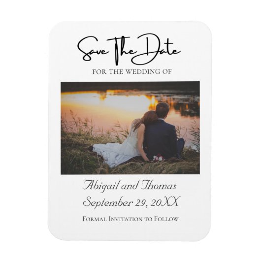 Foto formeel elegant trendy moderne Save The Date Magneet (Verticaal)
