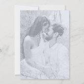 Foto Formele Stoffige Blauwe Bruid Ouders Bruiloft Kaart (Achterkant)