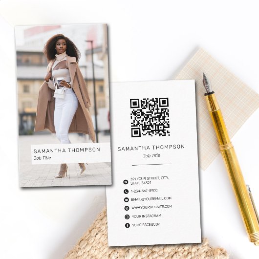 Foto foto QR Code Social Media Icons Visitekaartje