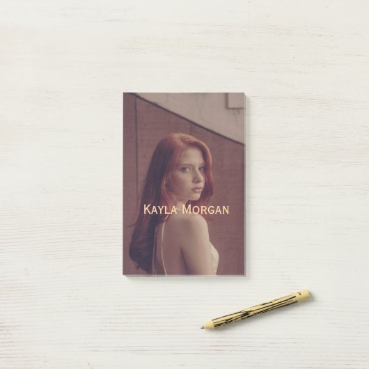 Foto fotograaf ontwerper scan QR-code bedrijf Post-it® Notes (Op bureau)