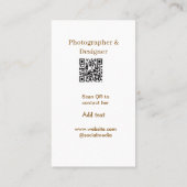 Foto fotograaf ontwerper scan QR-code bedrijf Visitekaartje (Achterkant)
