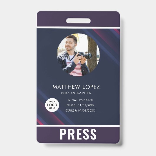Foto Fotograaf Pers Badge (Voorzijde)