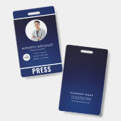 Foto Fotograaf Pers Badge (Voor- en achterkant)