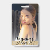 Foto Fotografie Goud VIP Verjaardagsfeest Pas Badge (Achterkant)