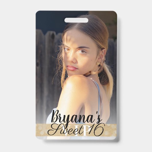 Foto Fotografie Goud VIP Verjaardagsfeest Pas Badge (Voorzijde)