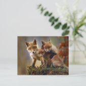 Foto Fox Kits Briefkaart (Staand voorkant)