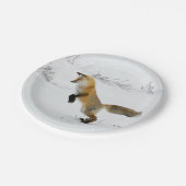 Foto Fox Leaping Snow Papieren Bordje (Gekanteld)