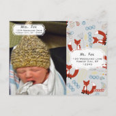 Foto Fox Woodland Birth Record Stats Briefkaart (Achterkant)