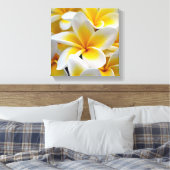 Foto Frangipani Plumeria Flower Canvas Afdruk (Insitu (Slaapkamer))
