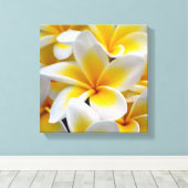Foto Frangipani Plumeria Flower Canvas Afdruk (Insitu (Houten vloer))