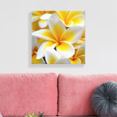 Foto Frangipani Plumeria Flower Canvas Afdruk (Insitu (Woonkamer))
