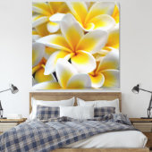 Foto Frangipani Plumeria Flower Canvas Afdruk (Insitu (Slaapkamer))