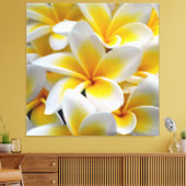 Foto Frangipani Plumeria Flower Canvas Afdruk (Insitu (Woonkamer))