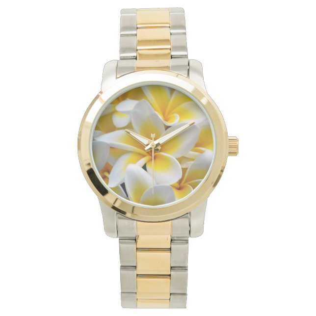 Foto Frangipani Plumeria Flower Horloge (Voorkant)