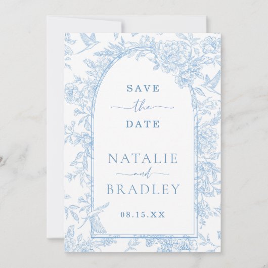 Foto Frans Blauw Bloemen Huwelijk Save the Date Kaart (Voorkant)