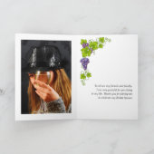 Foto Franse Girl Wine Tasting Bedankkaart (Binnen)