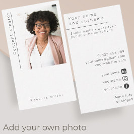 Foto freelance content creator Visitekaartje