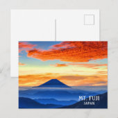 Foto: Fuji Volcano Japan op Sunset Briefkaart (Voorkant / Achterkant)