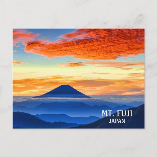 Foto: Fuji Volcano Japan op Sunset Briefkaart (Voorkant)