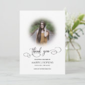 Foto Funeral Calligraphy Script Dankuwel kaarten (Staand voorkant)