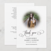 Foto Funeral Calligraphy Script Dankuwel kaarten (Voorkant / Achterkant)