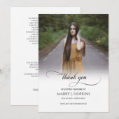 Foto Funeral Calligraphy Script Dankuwel kaarten (Voorkant / Achterkant)