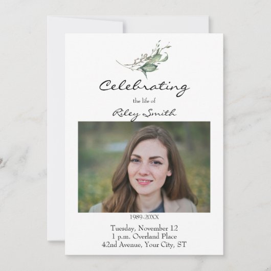 Foto Funeral Celebration of Life Invitation (Voorkant)