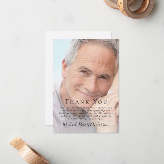 Foto Funeral Dankuwel Notitiekaartje (Voorkant / Achterkant in situ)