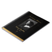 Foto: Funeral Guest Book with gold piping + Cross Notitieboek (Linkerzijde)