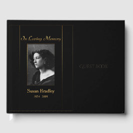 Foto: Funeral Guest Book with gold piping Gastenboek