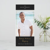 Foto: Funeral Memorial Black and Gold Prayer Kaart (Staand voorkant)