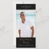 Foto: Funeral Memorial Black and Gold Prayer Kaart (Voorkant)