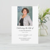 Foto Funeral Memorial Simple Order of Service Pro Programmakaart (Staand voorkant)