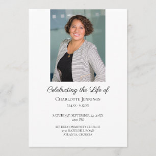 Foto Funeral Memorial Simple Order of Service Pro Programmakaart