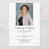 Foto Funeral Memorial Simple Order of Service Pro Programmakaart (Voorkant)