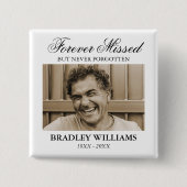 Foto Funeral Memorial Vierkante Button 5,1 Cm (Voorkant)