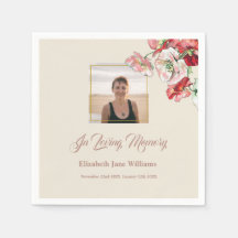 Foto Funeral Memorial Waterverf Poppies Napkins