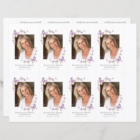 Foto Funeral Prayer Card 4,25x2,5-inch SJABLOON (Voorkant / Achterkant)