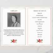 Foto Funeral Programme, rode en roze roze roodklie Flyer (Achterkant)
