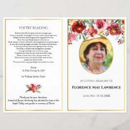 Foto Funeral Programme, rode en roze roze roodklie Flyer