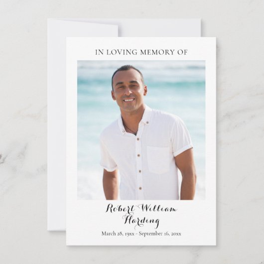 Foto Funeral Sympathie Memorial Prayer Kaarten (Voorkant)