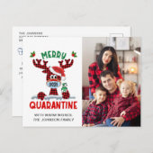 Foto Funny Merry Quarantine Greeting Holiday Briefkaart (Voorkant / Achterkant)
