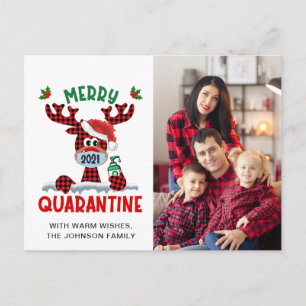 Foto Funny Merry Quarantine Greeting Holiday Briefkaart
