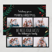 Foto Funny Miss Uw gezichten Kerst Greenery Feestdagenkaart (Voorkant / Achterkant)