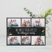 Foto Funny Miss Uw gezichten Kerst Greenery Feestdagenkaart (Staand voorkant)