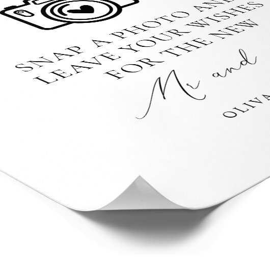 Foto Gastboek bruiloft Poster (Hoek)